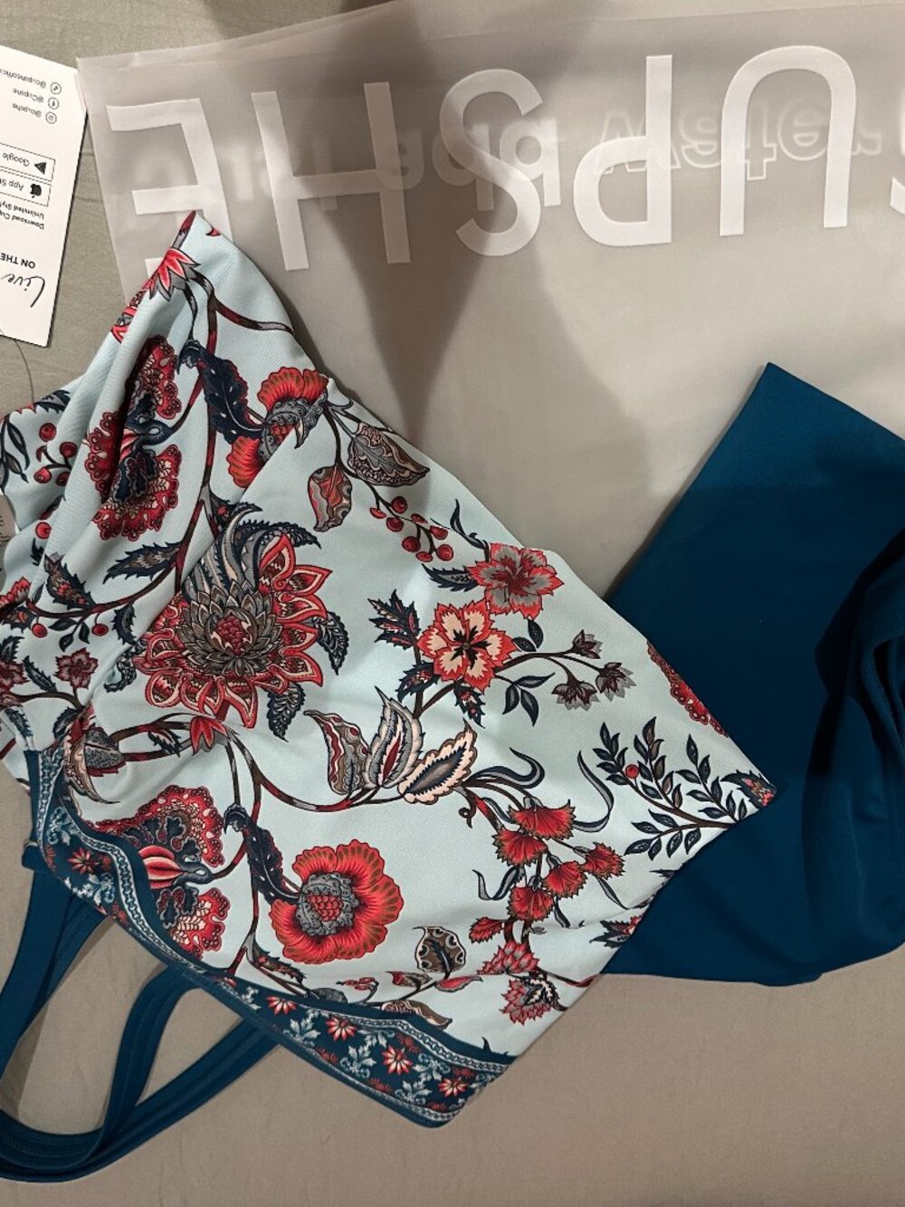 Cupshe Seafoam Whisper Floral Tankini - NWT - Picture 5 of 13